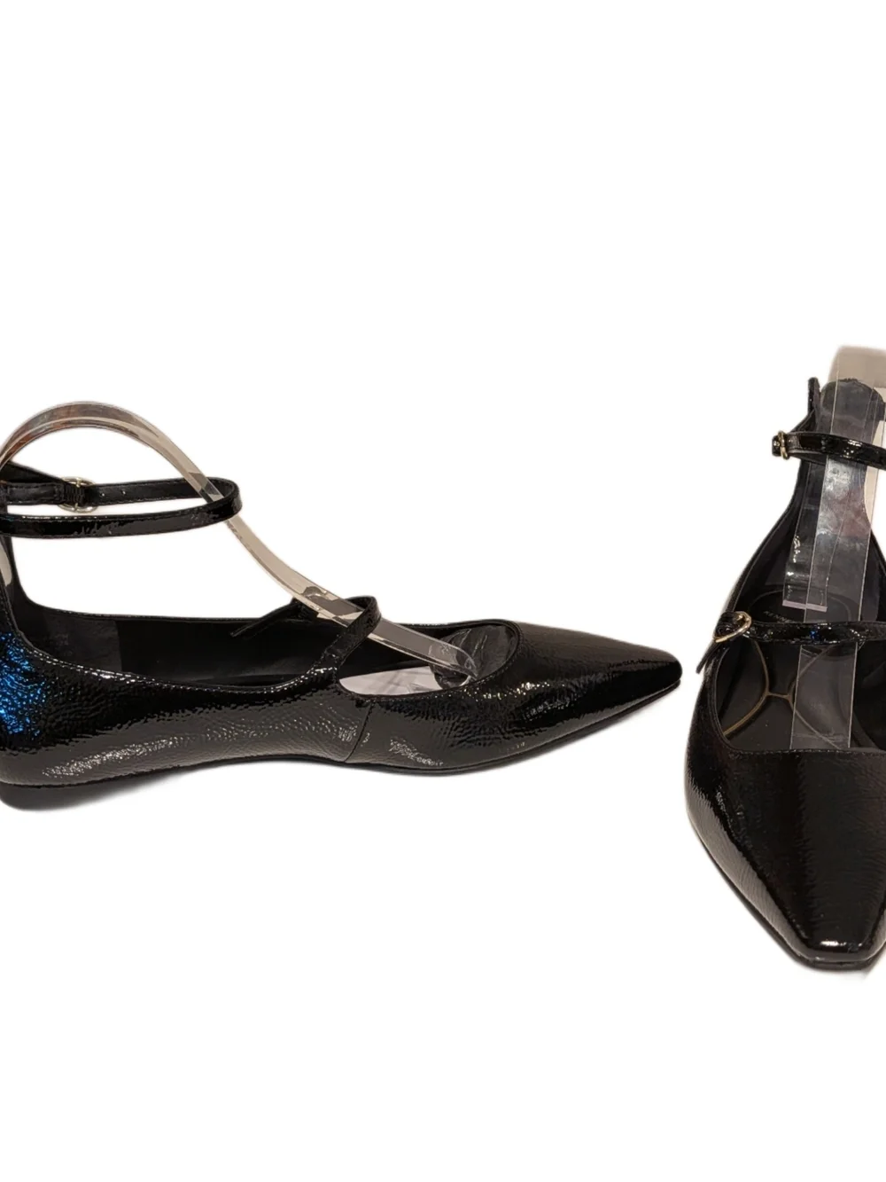 Kenneth Cole New York Nolita Women’s 8.5 Black Patent Pointed Toe Ankle Strap Fl